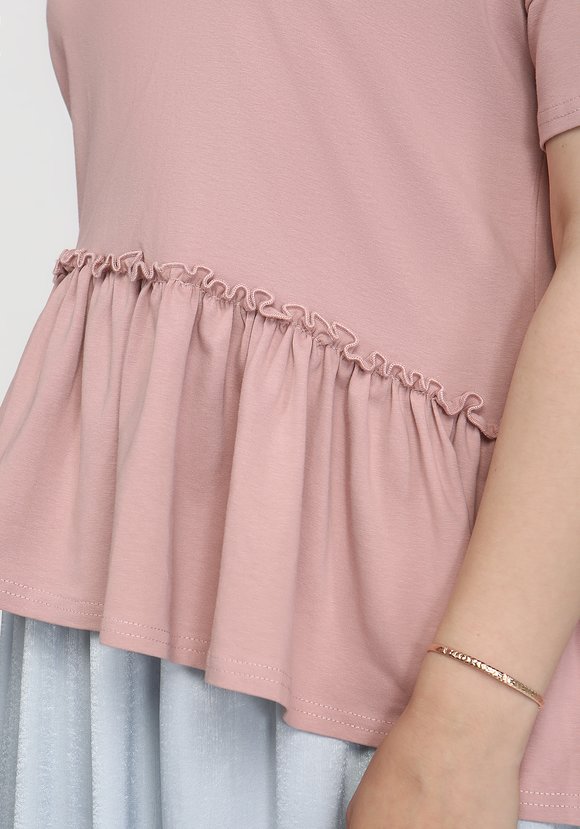 Блуза с рюшей по низу шир.  580, рис. 4