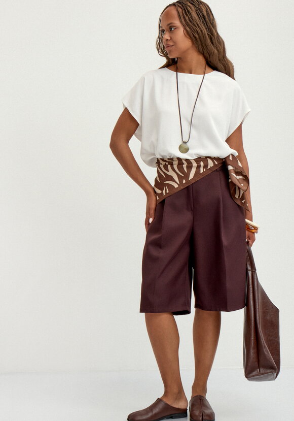 Блуза с коротким рукавом однотонная шир.  580, рис. 8