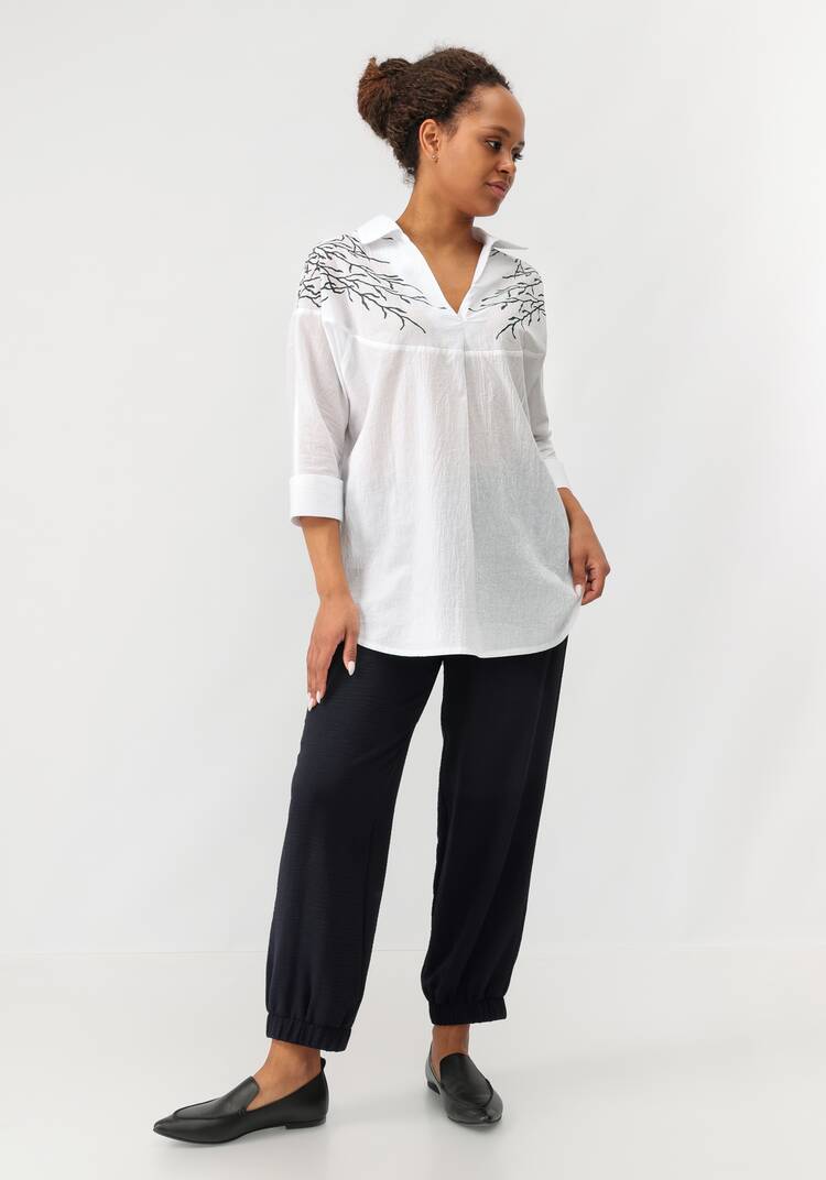 Блуза с принтом по плечам шир.  750, рис. 10