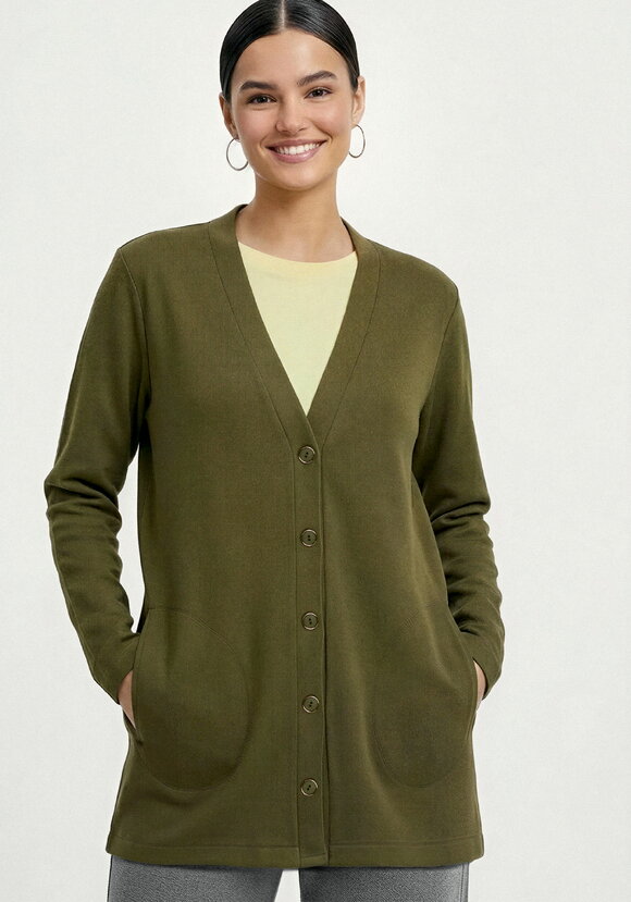 Кардиган на пуговицах утепленный шир.  580, рис. 38