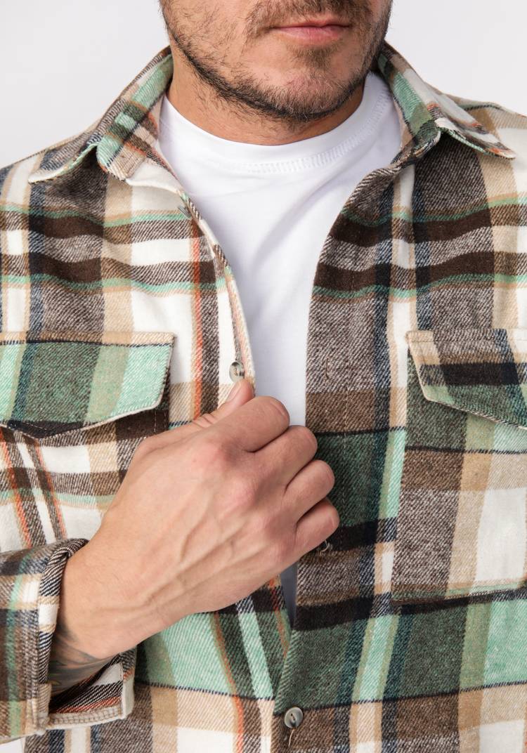 Рубашка мужская в крупную клетку шир.  750, рис. 9