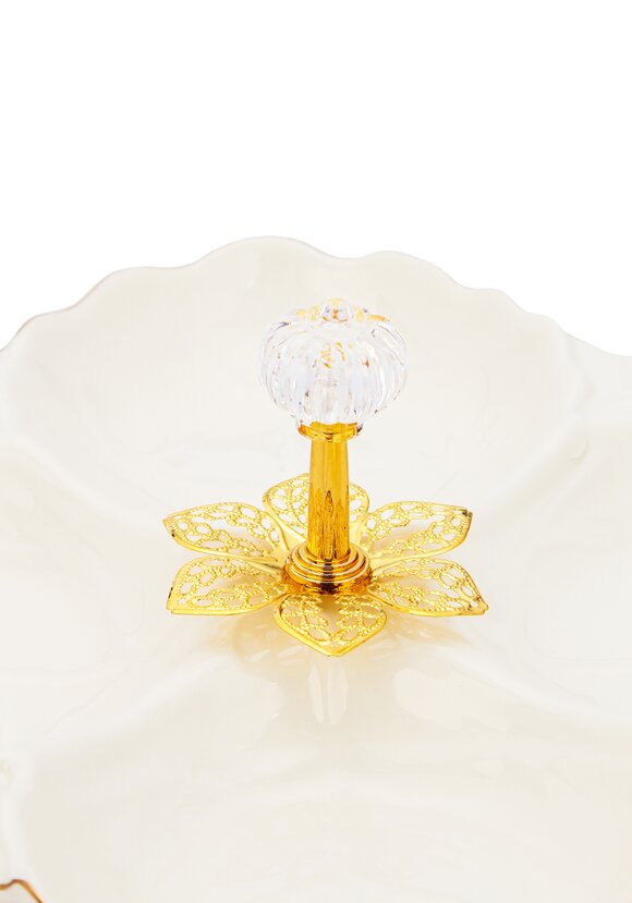 Менажница из фарфора Золотой цветок шир.  580, рис. 9