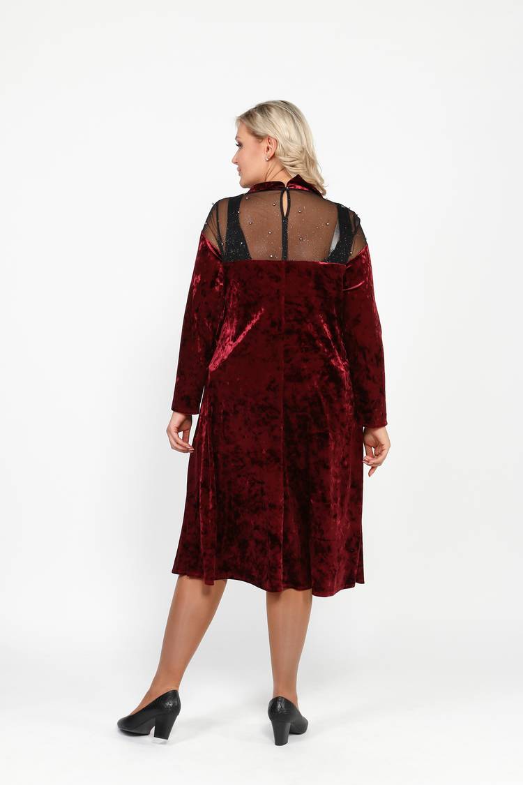 Платье бархатное с декором из бусин шир.  750, рис. 2