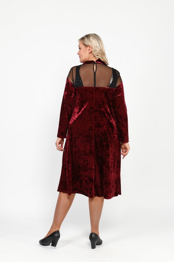 Платье бархатное с декором из бусин шир.  580, рис. 2