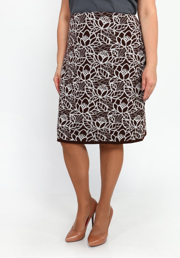 Юбка трикотажная с принтом шир.  580, рис. 1