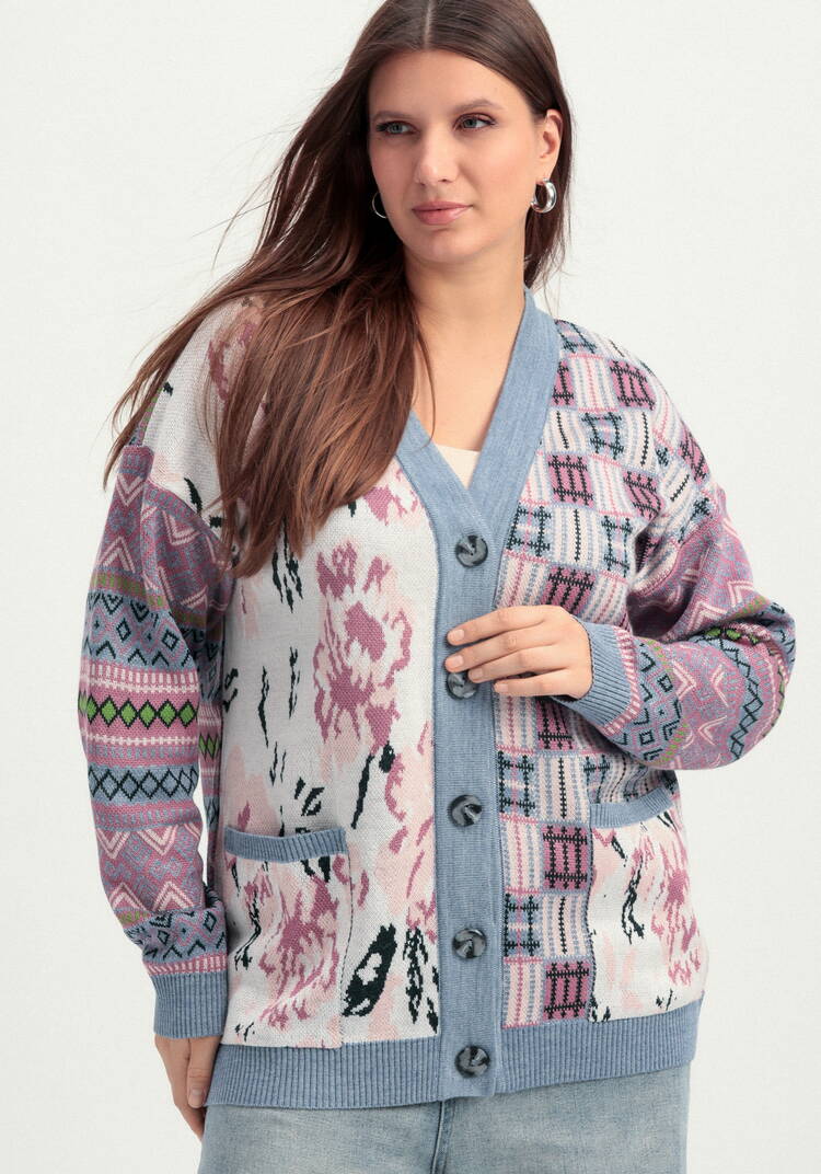 Кардиган жаккардовый с рисунком на пуговицах шир.  750, рис. 17