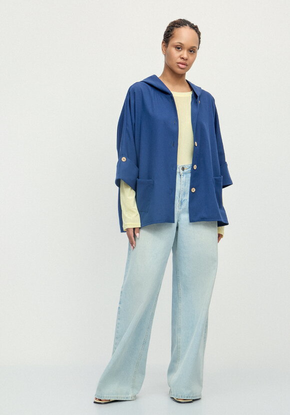 Блуза льняная с рукавами кимоно шир.  580, рис. 17