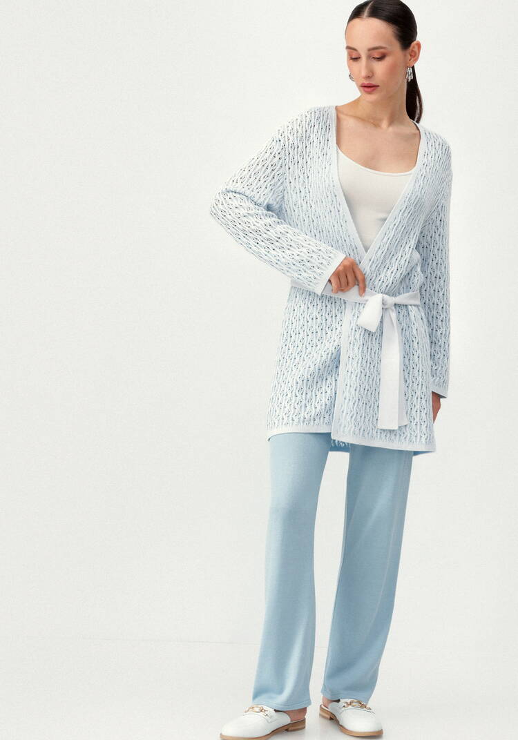 Кардиган ажурной вязки шир.  750, рис. 17