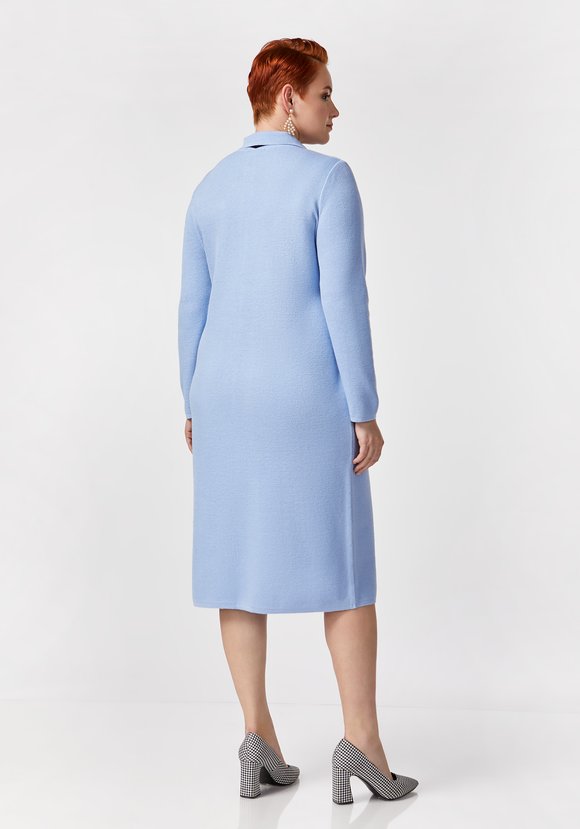 Платье миди с бархатной завязкой на горловине шир.  580, рис. 7