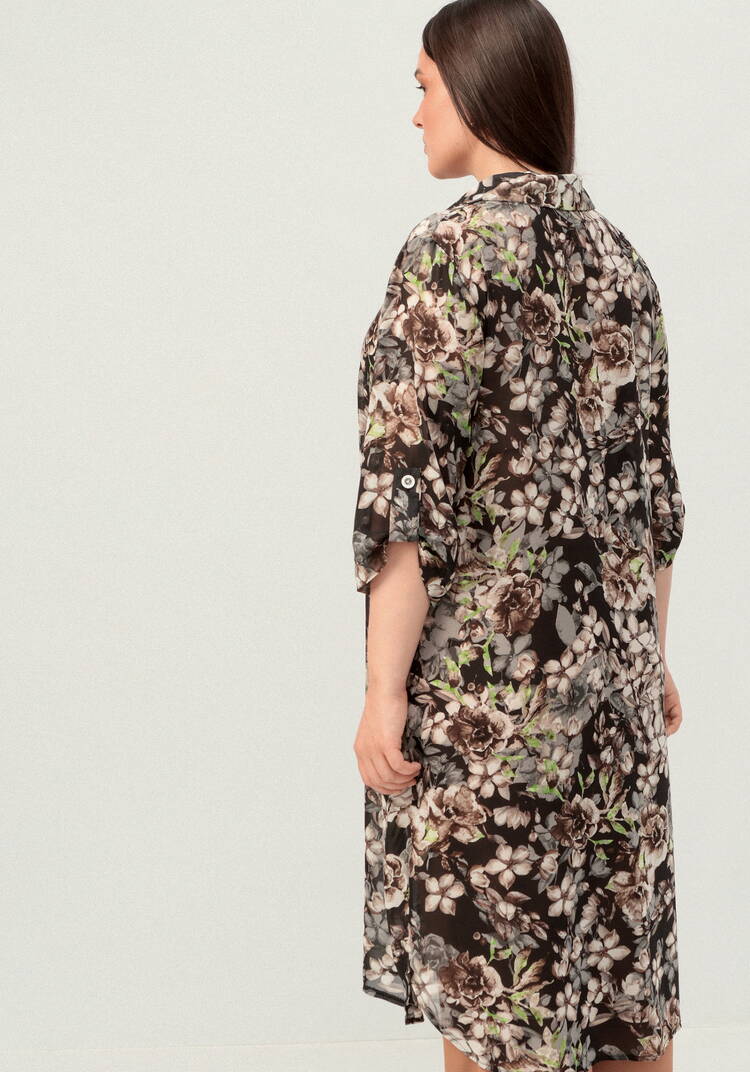 Рубашка удлинённая с цветочным принтом шир.  750, рис. 3