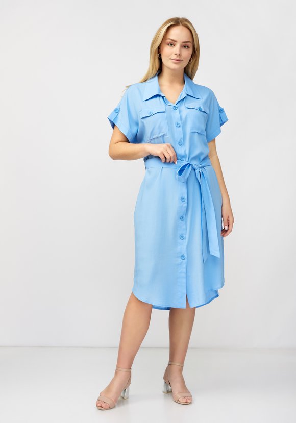 Платье рубашка на пуговицах шир.  580, рис. 1