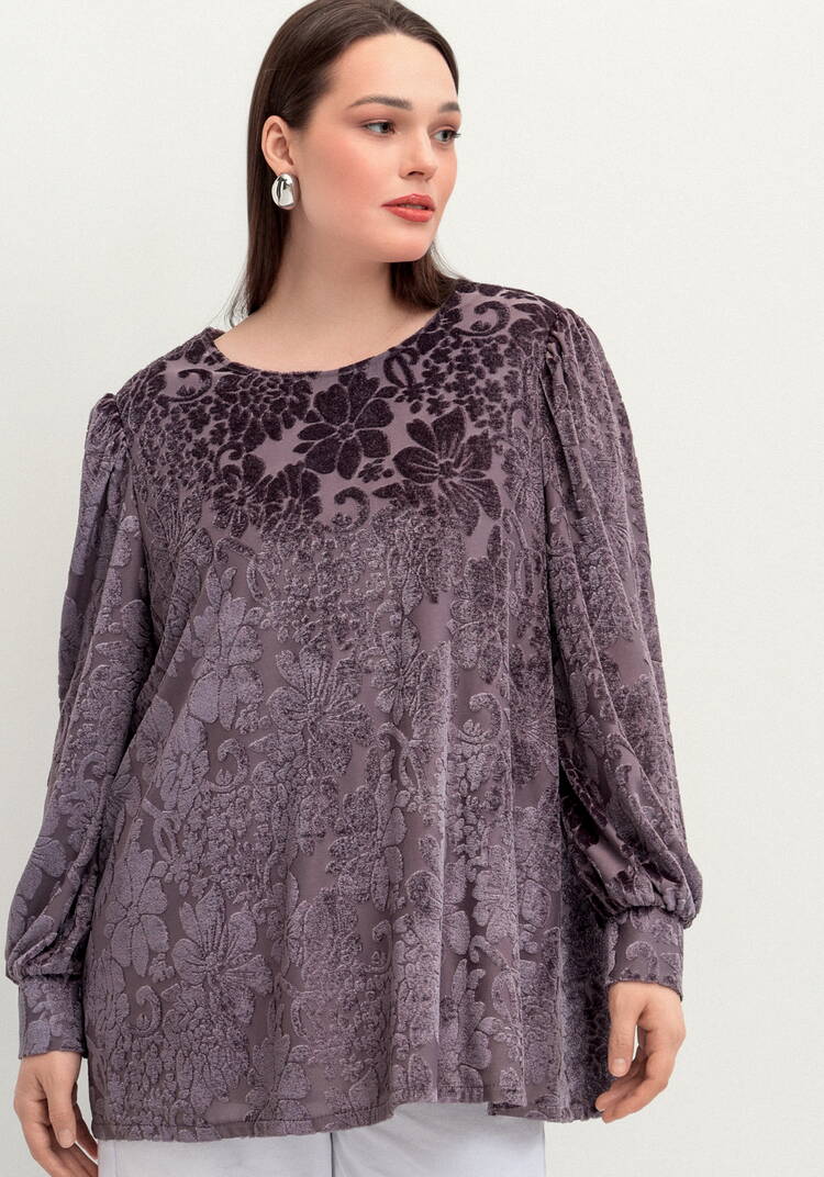 Блуза с цветами из бархата шир.  750, рис. 12