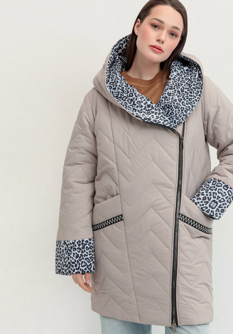 Куртка стеганая с анималистичным принтом шир.  750, рис. 30