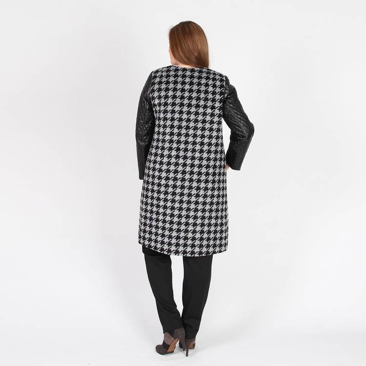 Пальто с контрастными рукавами шир.  750, рис. 15