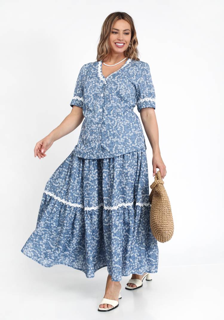 Блузка рукав 3/4 с отделкой кружевом шир.  750, рис. 7