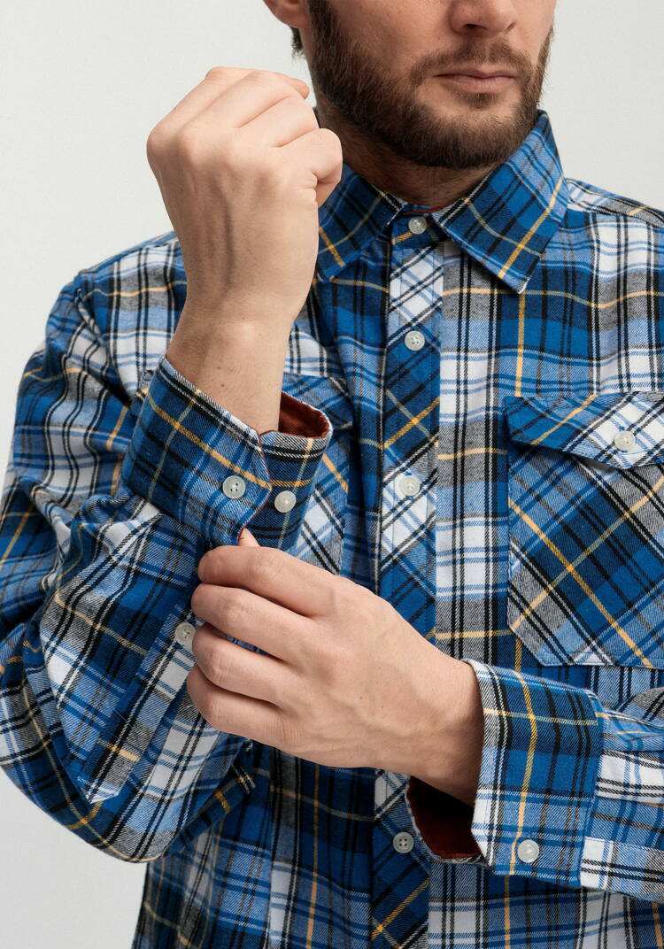 Рубашка в клетку с нагрудными карманами шир.  750, рис. 24