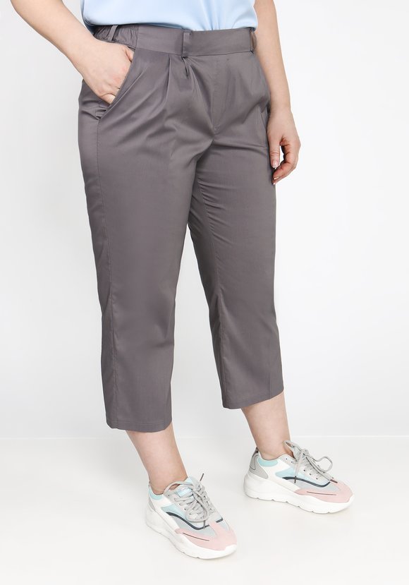 Брюки однотонные на резинке прямого кроя шир.  580, рис. 1