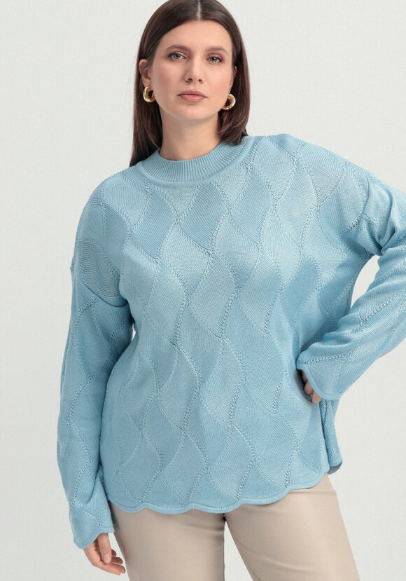 Джемпер с волнообразным краем и рисунком ромб шир.  580, рис. 11