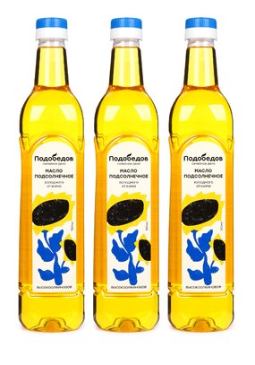 Масло подсолнечное нерафинированное, 3 шт.