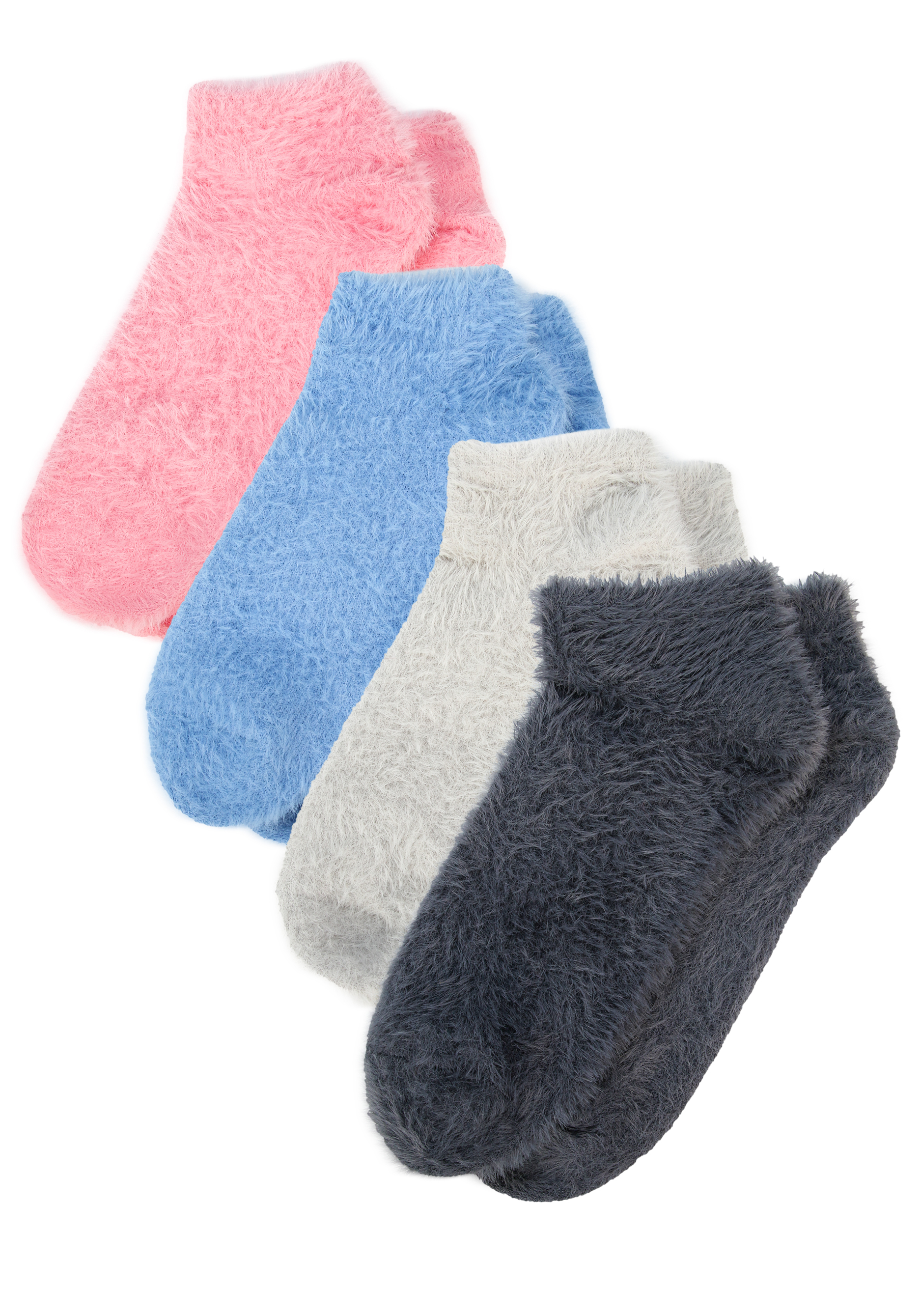 

Носки короткие с шерстью сoболя, 4 пары, Мультиколор