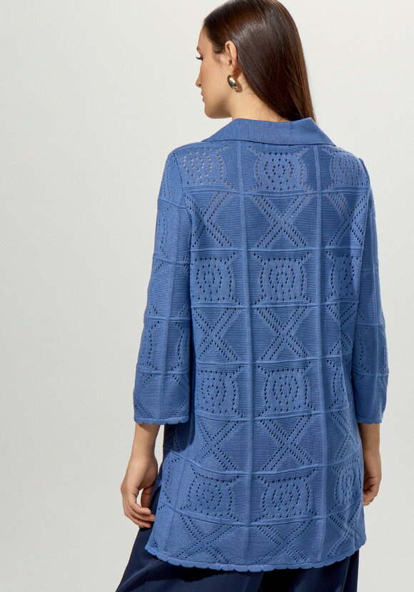 Туника с ажурным рисунком и воротником поло шир.  580, рис. 17