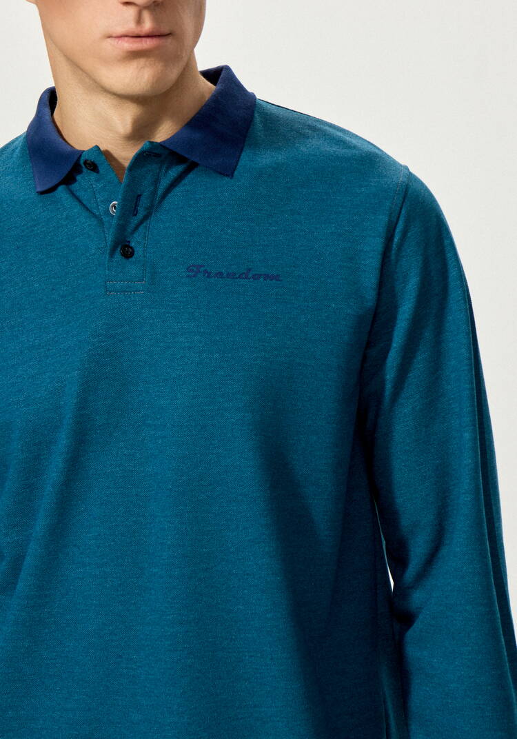 Джемпер-поло с вышивкой на груди шир.  750, рис. 6