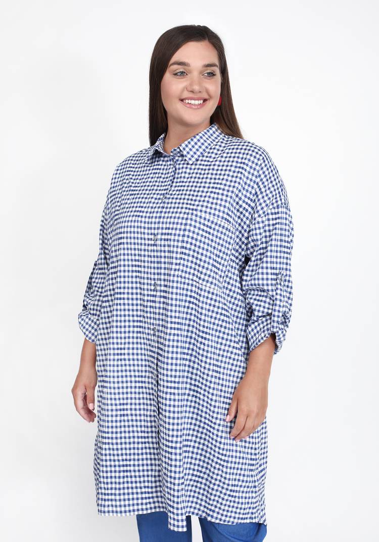 Рубашка удлиненная из хлопковой ткани шир.  750, рис. 5