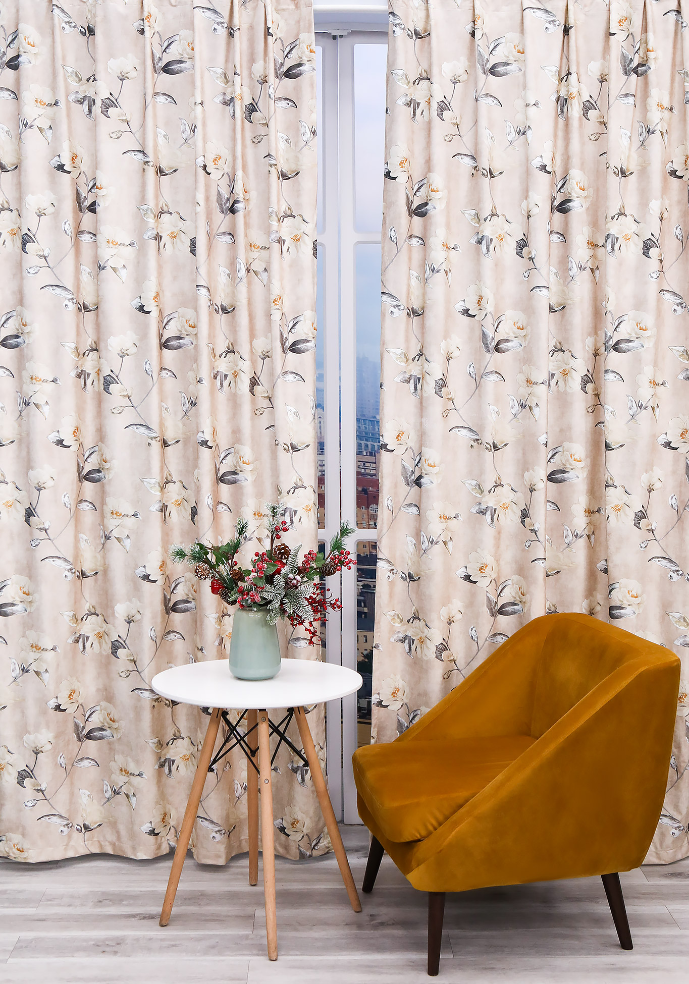 Портьеры бархатные "Амальфи", цвет бежевый, размер 150x270 - фото 9