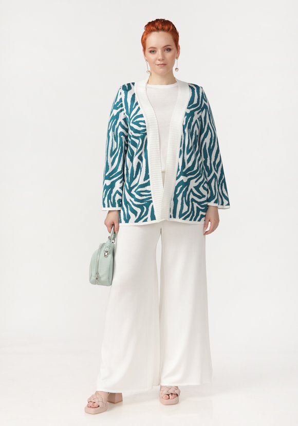 Кардиган с анималистическим рисунком и поясом шир.  580, рис. 7