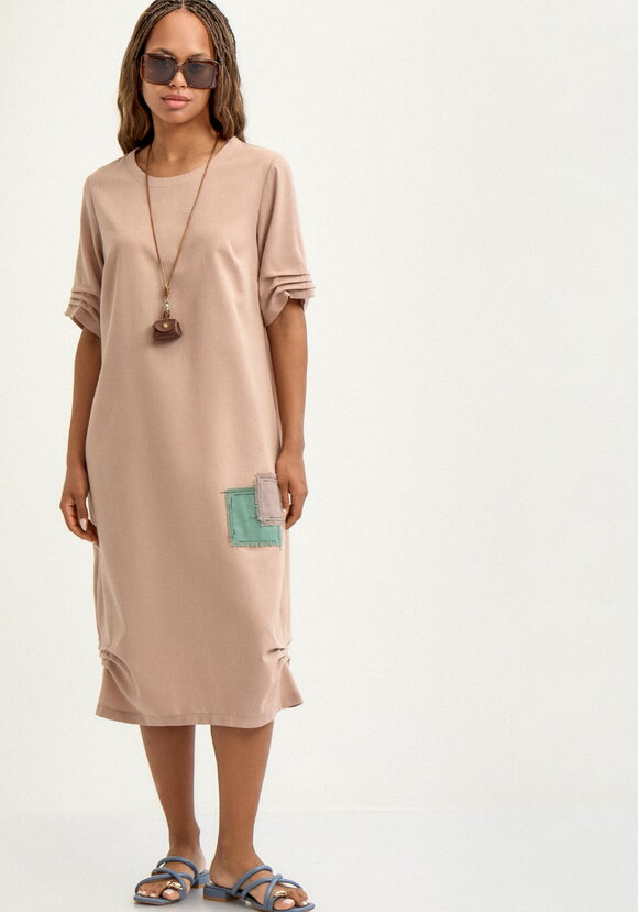 Платье изо льна свободного кроя шир.  580, рис. 15