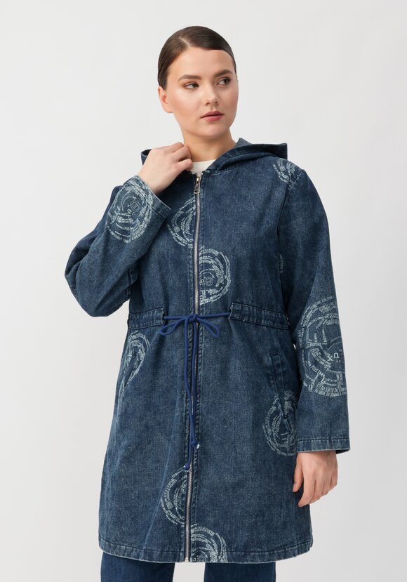 Джинсовая куртка удлиненная шир.  580, рис. 1