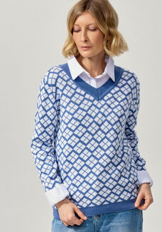 Джемпер женский с V-образным вырезом