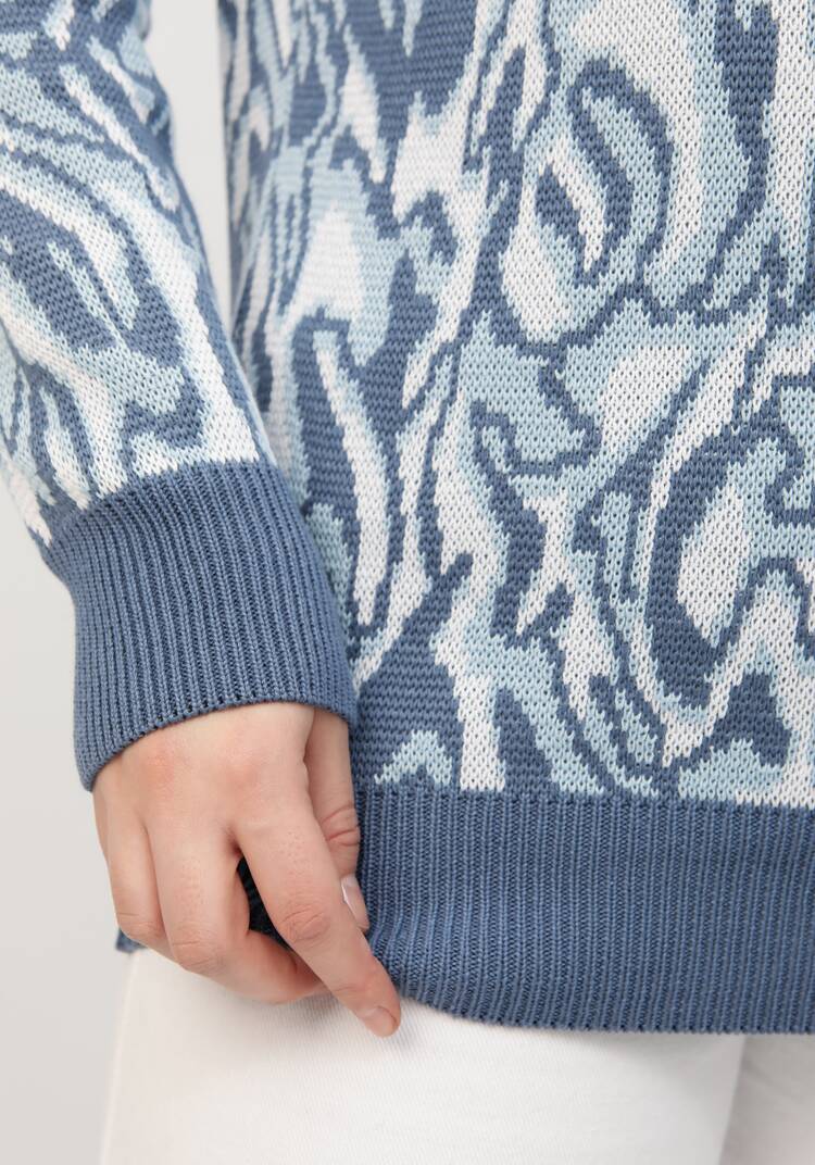 Джемпер поло с принтом абстракция шир.  750, рис. 6