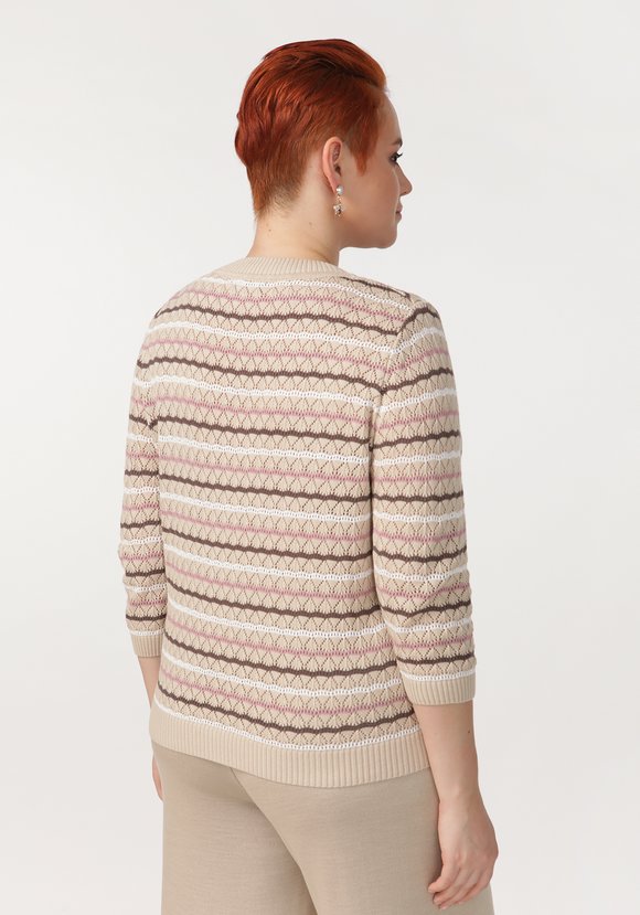 Джемпер прямого силуэта ажурный в полоску шир.  580, рис. 2