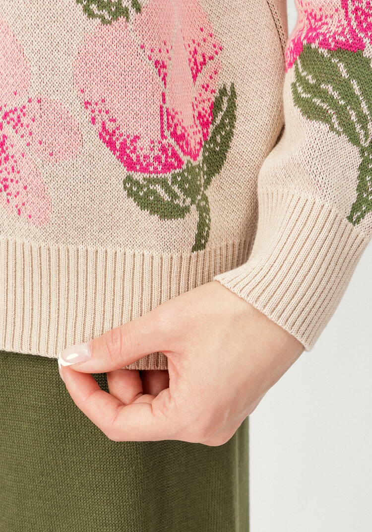 Джемпер с нежным цветочным орнаментом шир.  750, рис. 21