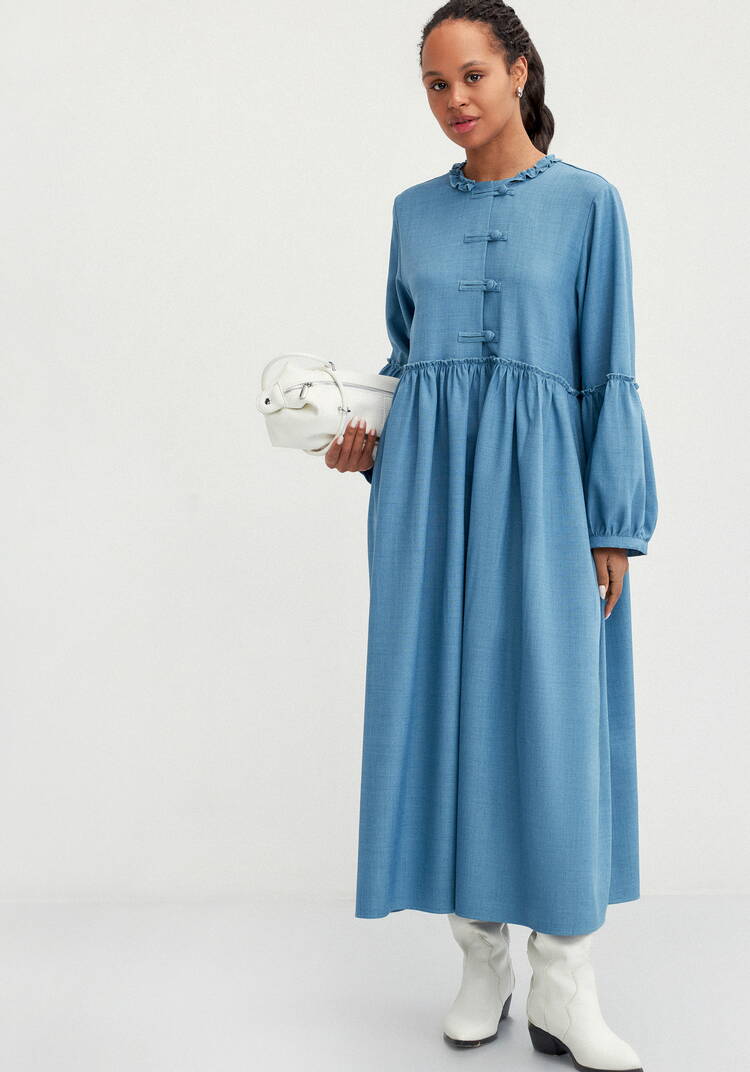 Платье с обьемными рукавами шир.  750, рис. 8