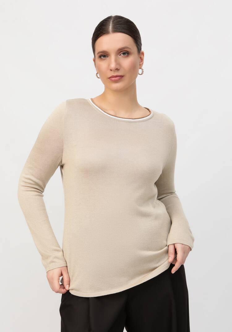 Джемпер с контрастной окантовкой горловины шир.  750, рис. 14