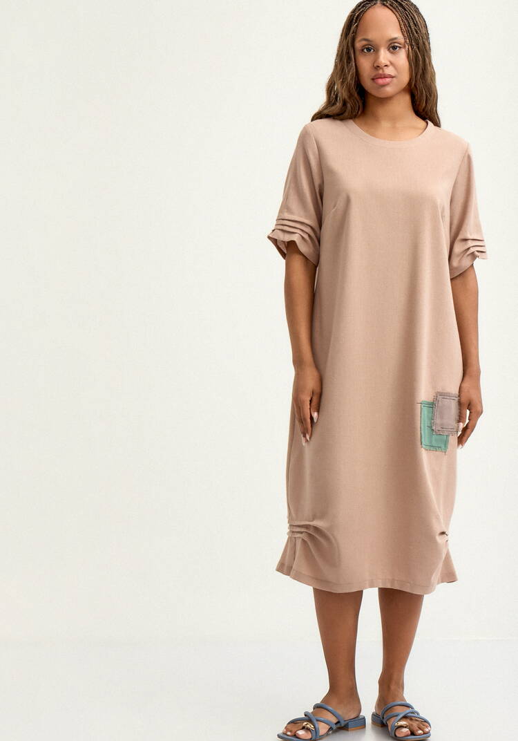 Платье изо льна свободного кроя шир.  750, рис. 12