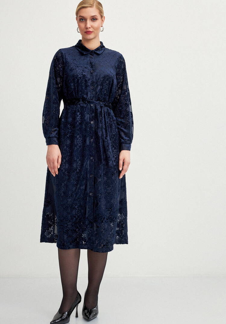 Платье-рубашка с фактурным рисунком шир.  750, рис. 4