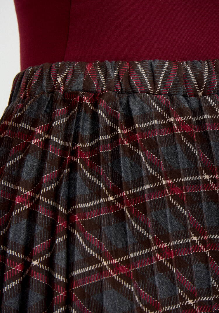 Юбка в клетку плиссированная шир.  750, рис. 5