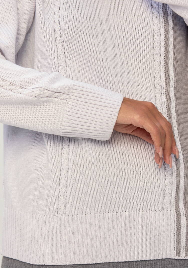 Джемпер двухцветный с косами шир.  750, рис. 6