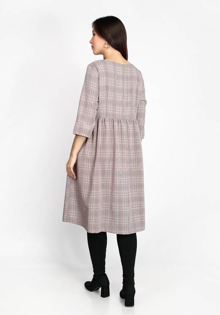 Платье в мелкую клетку с резинкой на талии шир.  750, рис. 7