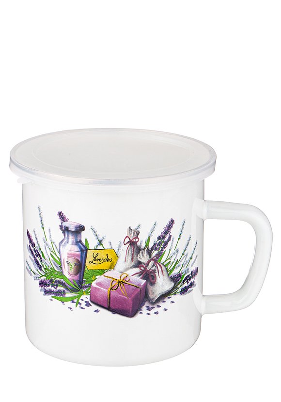 Кружка эмалированная с пластиковой крышкой шир.  580, рис. 3