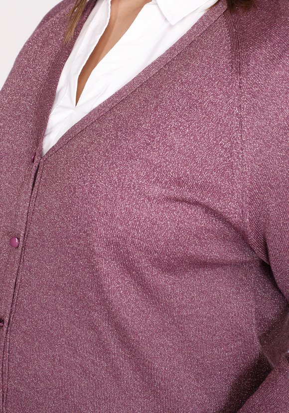 Кардиган вязаный с метанитью шир.  580, рис. 2