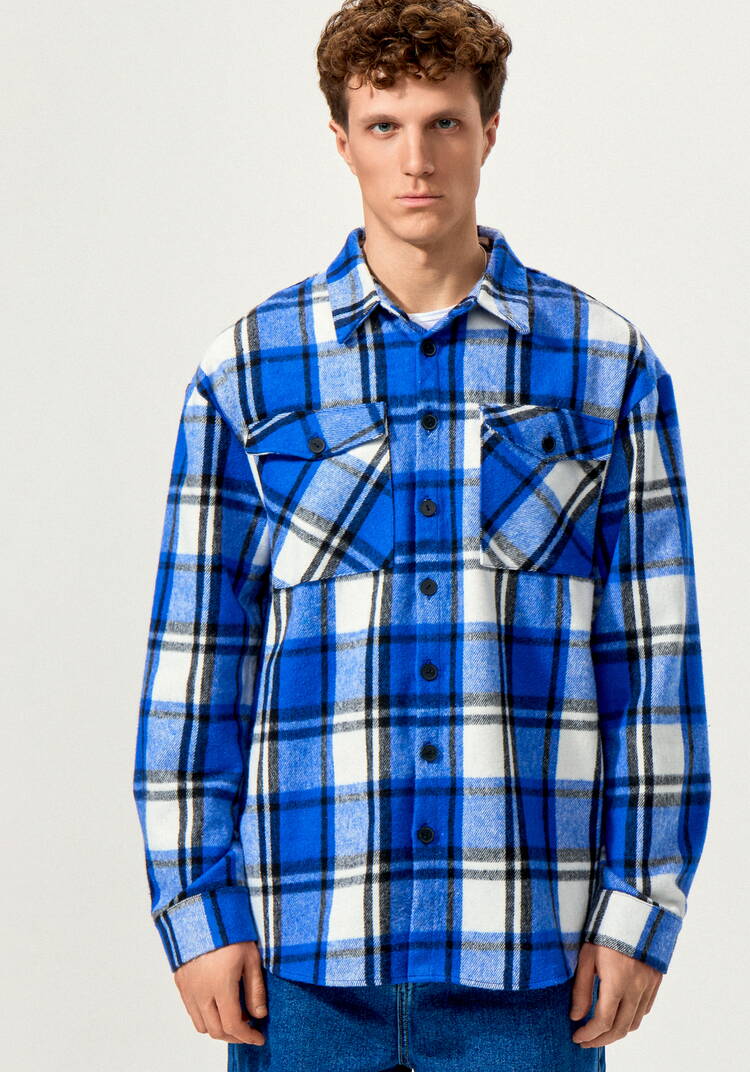 Рубашка в крупную клетку шир.  750, рис. 4