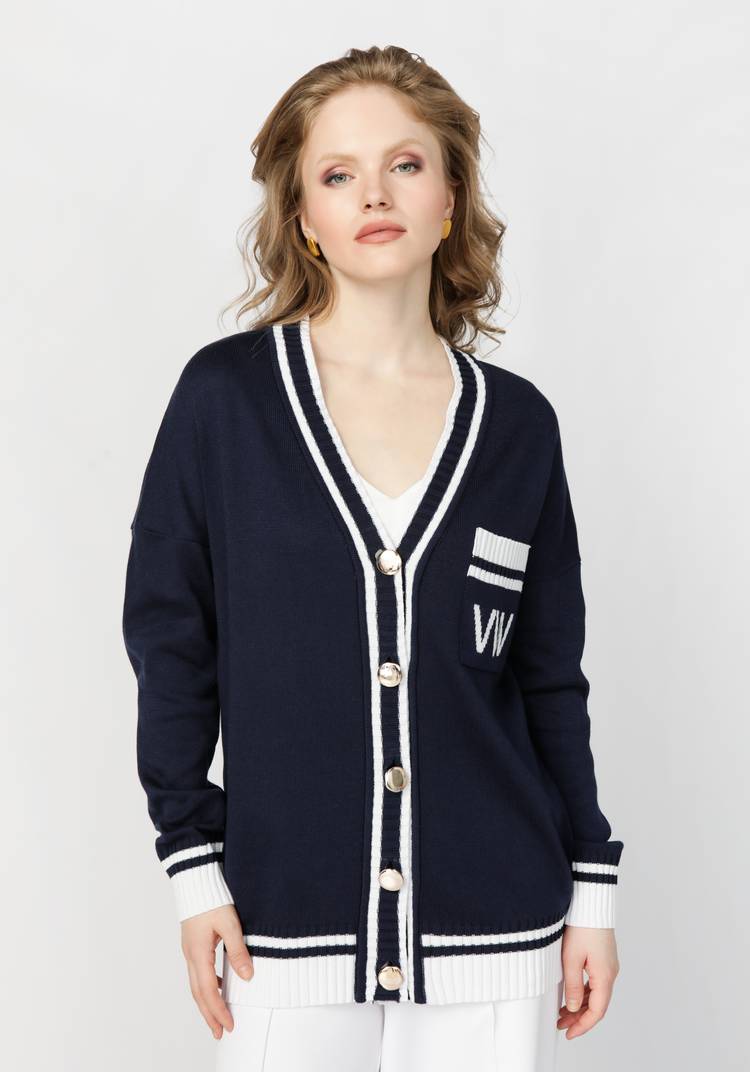 Кардиган с карманом на груди и логотипом шир.  750, рис. 3