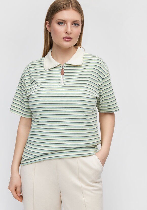 Поло на молнии в полоску шир.  580, рис. 10