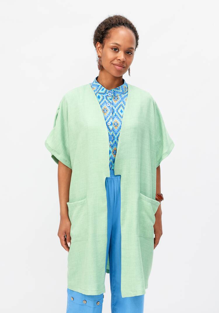 Кардиган-накидка оверсайз со спущенным плечом шир.  750, рис. 21