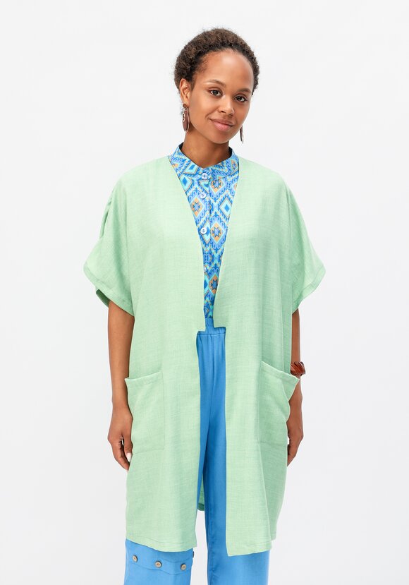 Кардиган-накидка оверсайз со спущенным плечом шир.  580, рис. 21