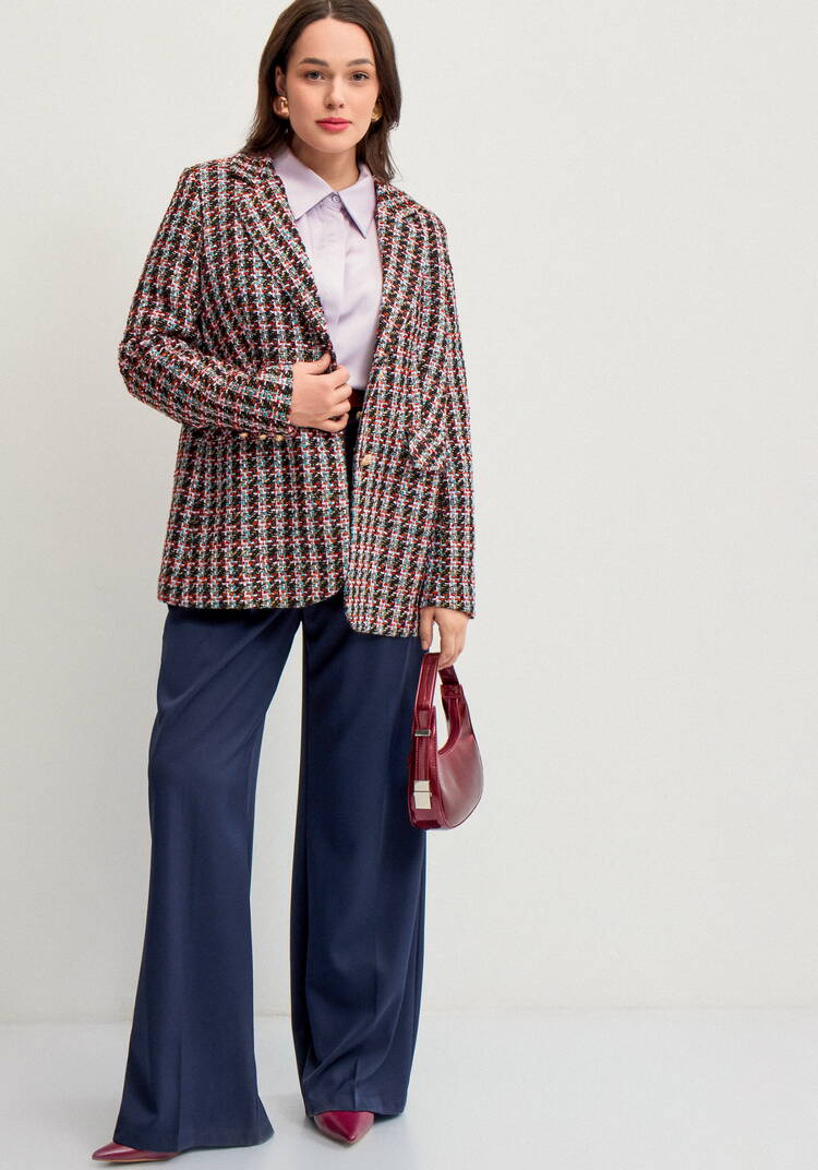 Пиджак из твида в клетку на подкладе шир.  750, рис. 11